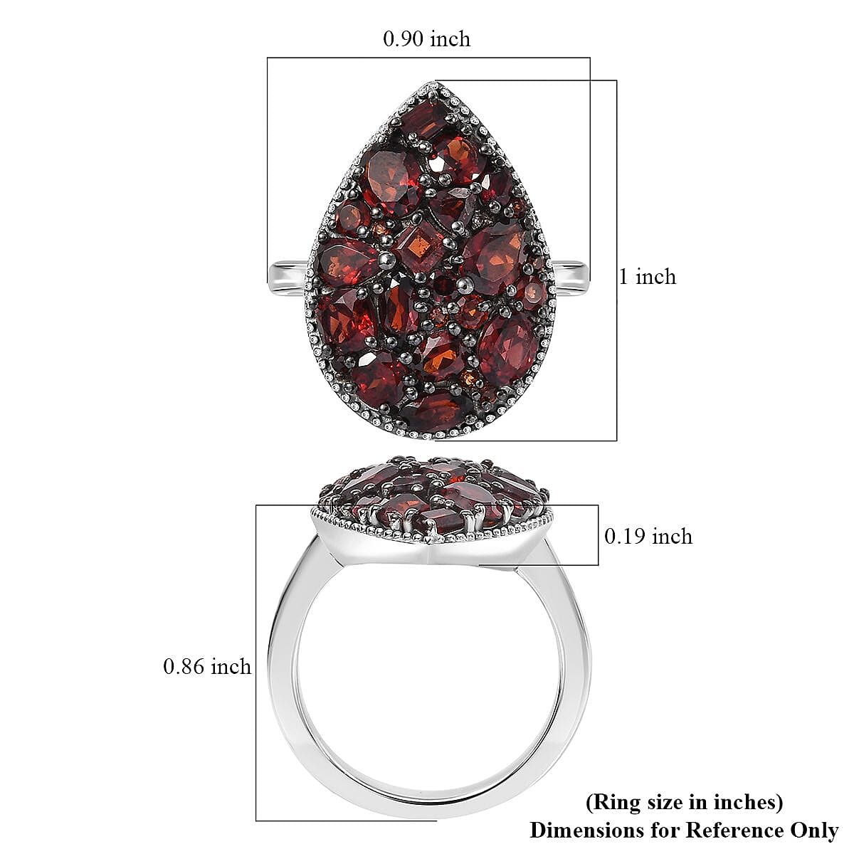 Mozambique Garnet and White Zircon 4.15 ctw Dahlia Flower Ring in Rhodium Over Sterling Silver (Size 8.0) image number 5