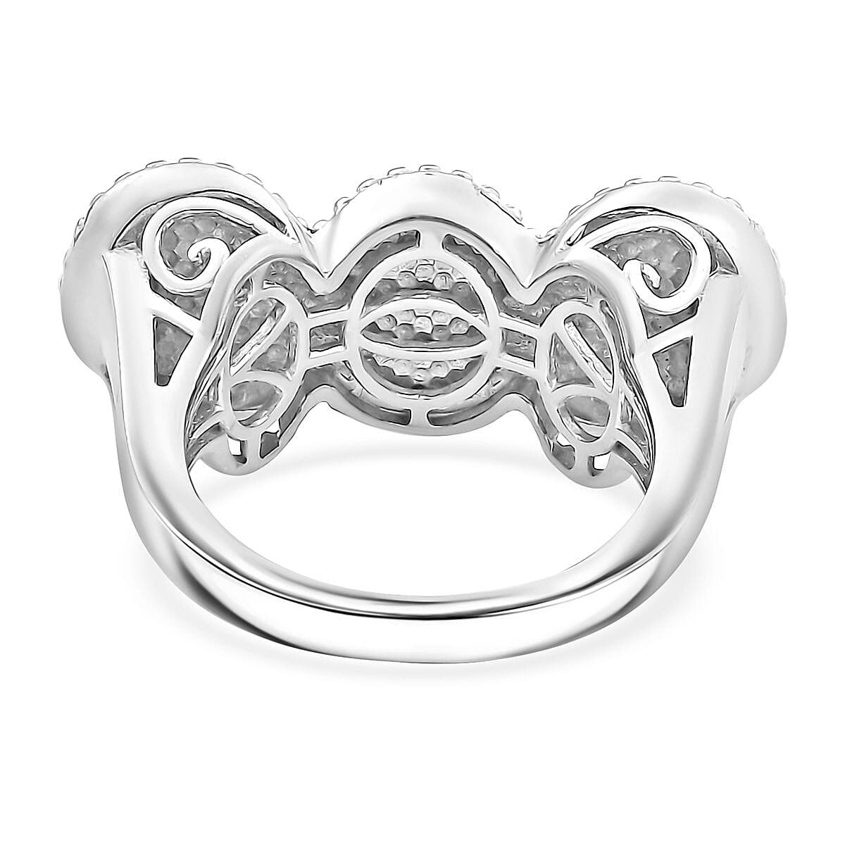 Karis Pink Freshwater Pearl Fancy Ring in Platinum Bond (Size 10.0)