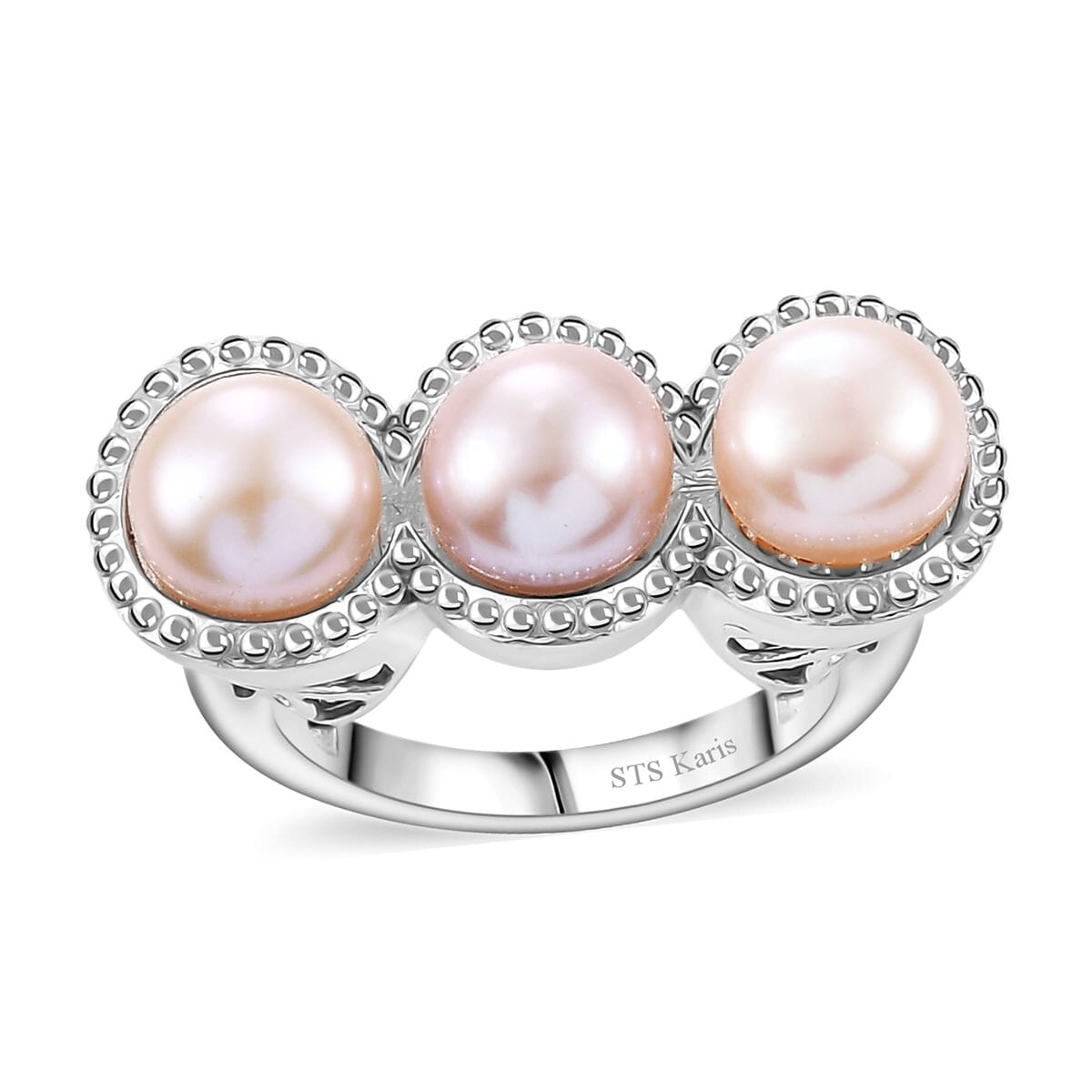 Karis Pink Fresh Water Pearl Fancy Ring in Platinum Bond (Size 7.0) image number 0