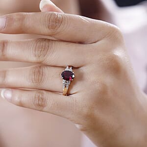 Luxoro Orissa Rhodolite Garnet, Diamond Ring in 10K Rose Gold 2.40 ctw (Size 7.5)
