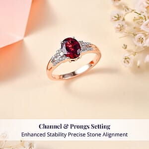 Luxoro Orissa Rhodolite Garnet, Diamond Ring in 10K Rose Gold 2.40 ctw (Size 8.5)