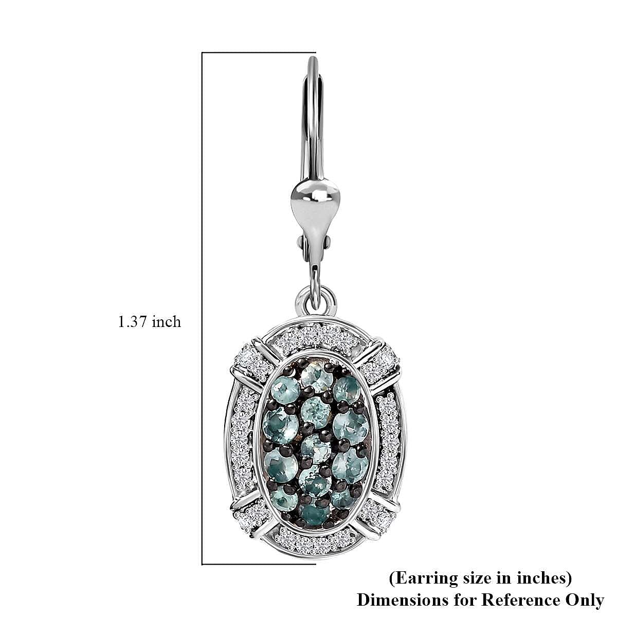 Narsipatnam Alexandrite and White Zircon 1.60 ctw Oval Pave Earrings in Rhodium Over Sterling Silver