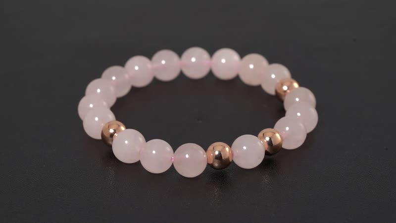Galilea Rose Quartz Beaded Stretch Bracelet in 14K RG Over Copper 110.00 ctw