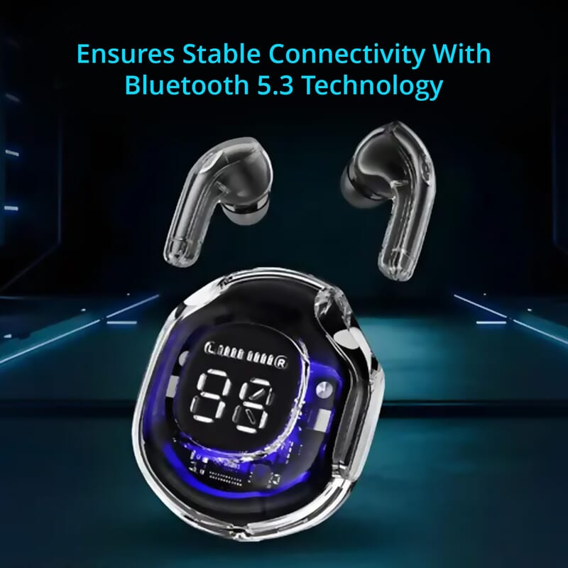 Livmore TWS Wireless Earbuds with Display - Black