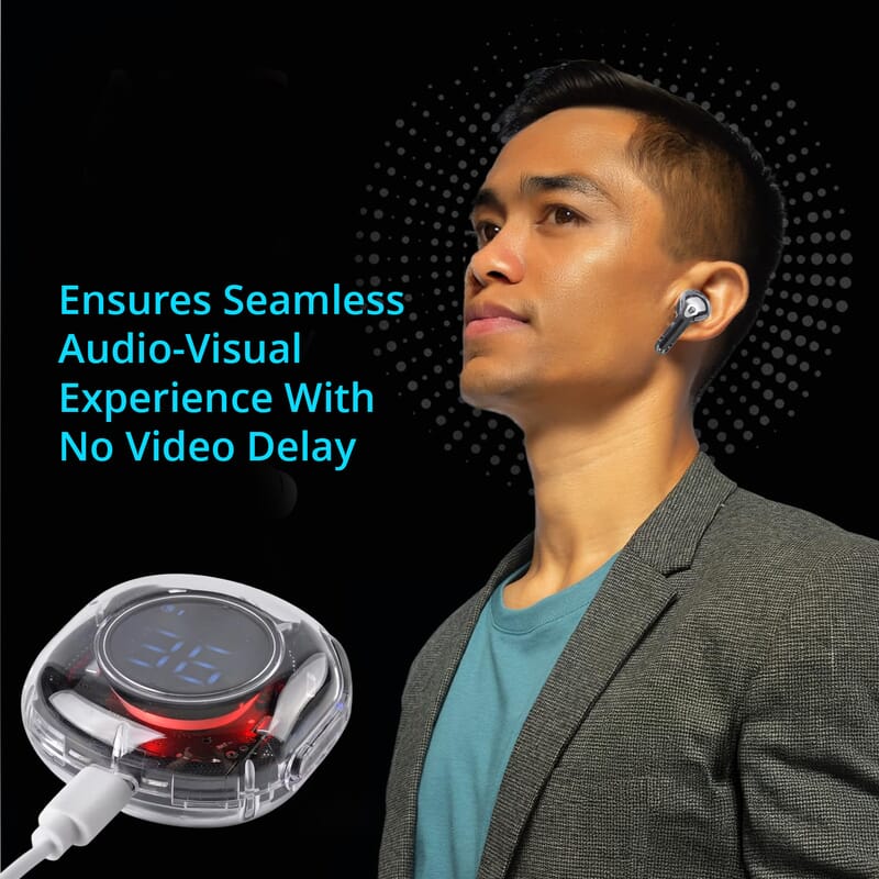 Livmore TWS Wireless Earbuds with Display - Black