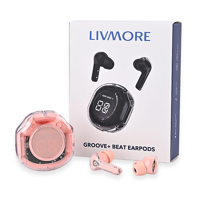 Livmore TWS Wireless Earbuds with Display - Pink