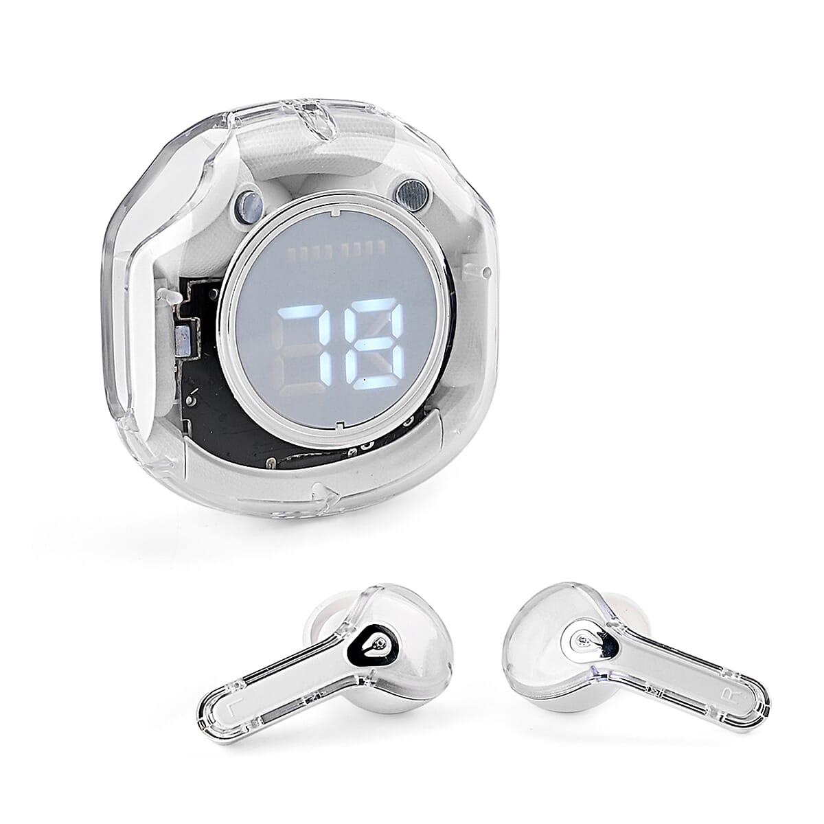 Livmore TWS Wireless Earbuds with Display - White image number 3