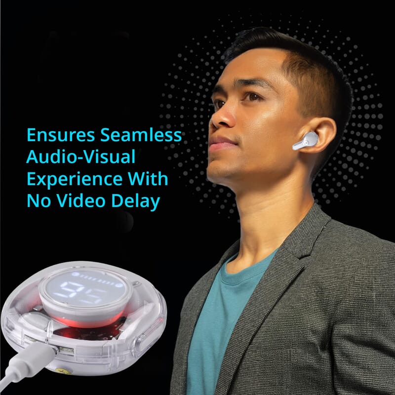Livmore TWS Wireless Earbuds with Display - White