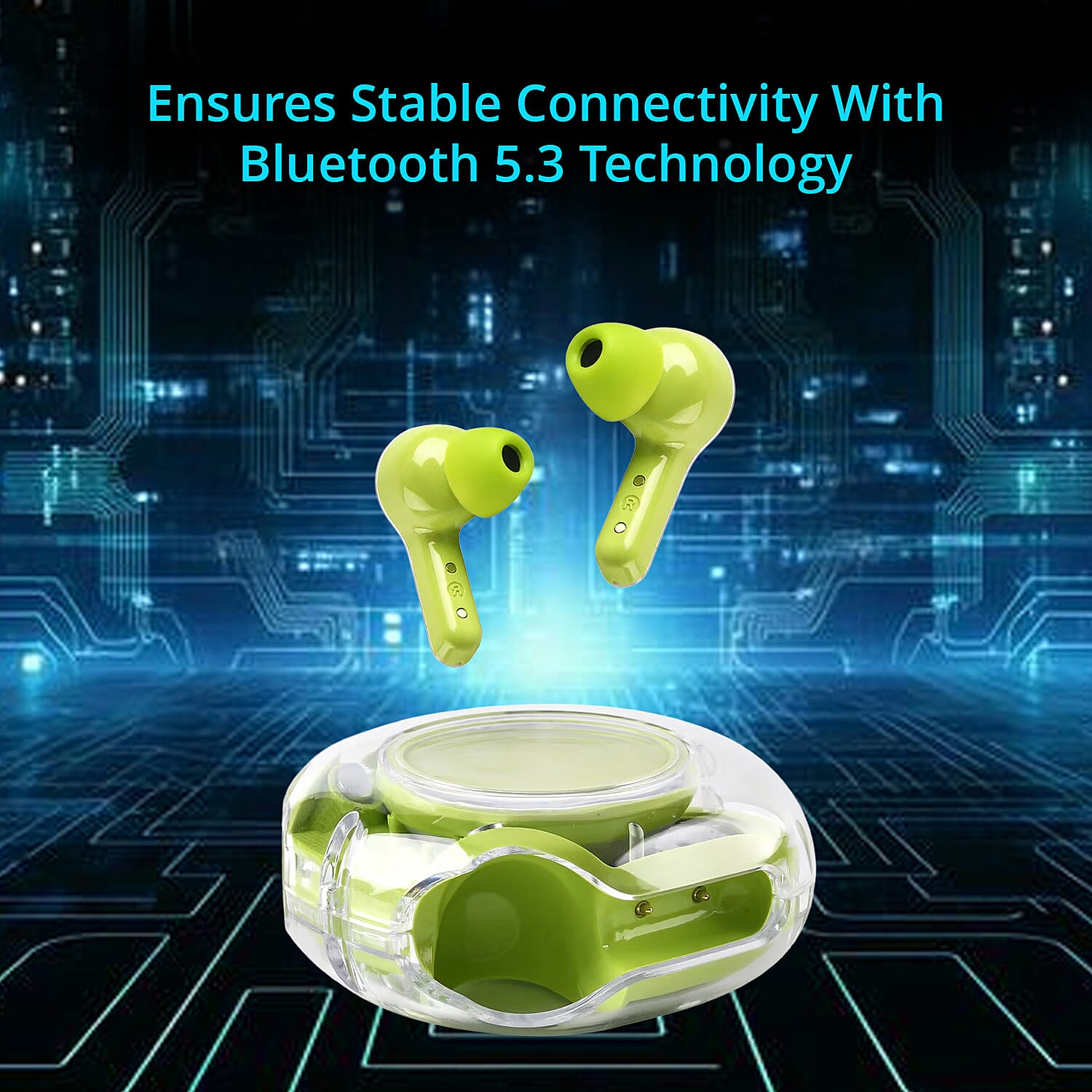 Livmore TWS Wireless Earbuds with Display - Green