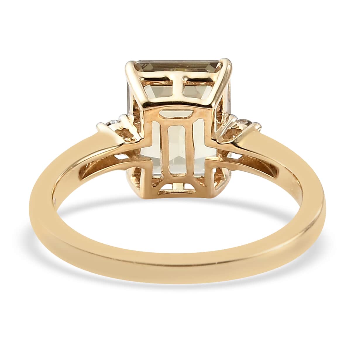 Luxoro 14K Yellow Gold Premium AA Turkizite and G-H I2 Diamond Ring (Size 8.0) 4.20 ctw image number 4