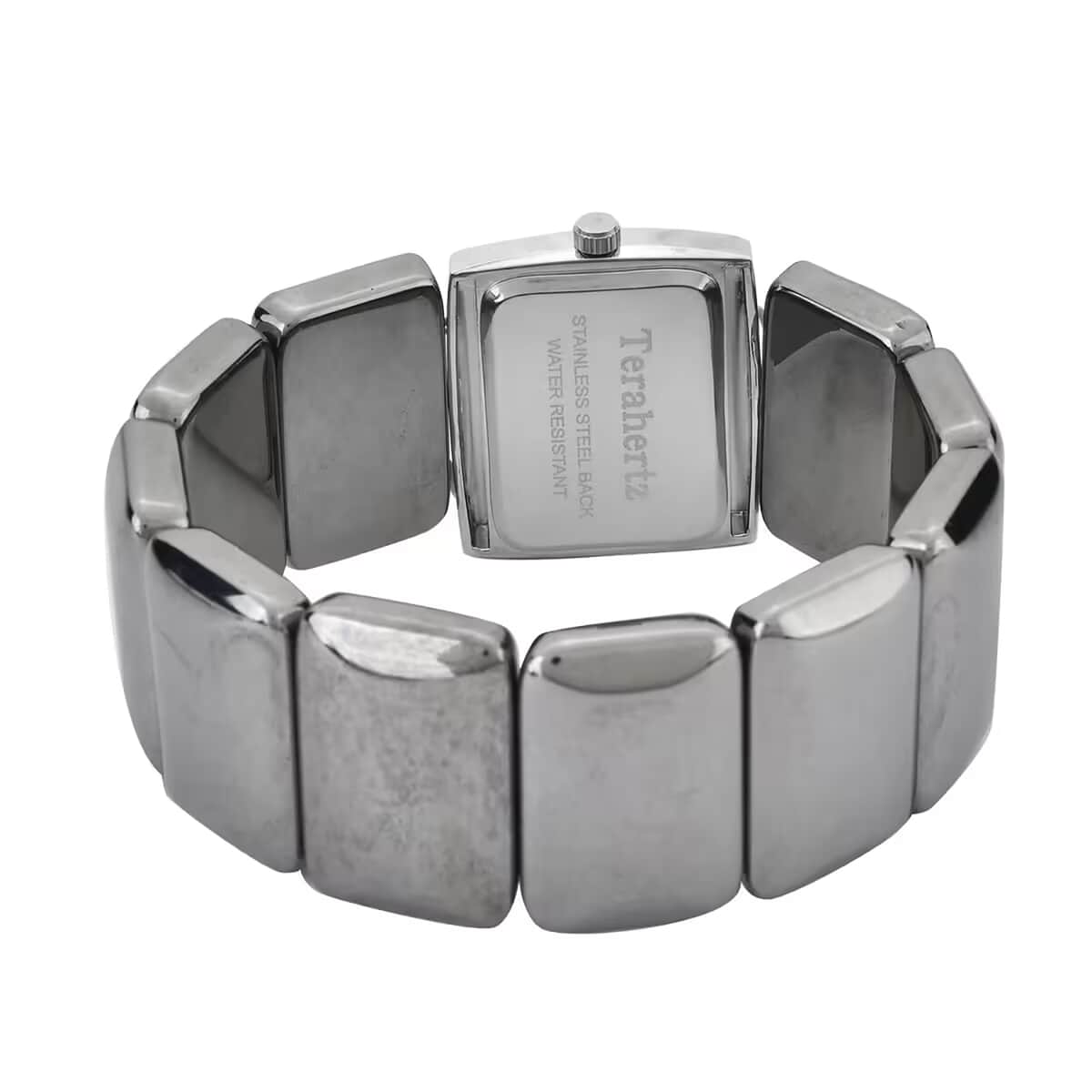 Doorbuster Terahertz 30x20mm Block Japanese Movement Stretch Bracelet Watch 430.00 ctw image number 8