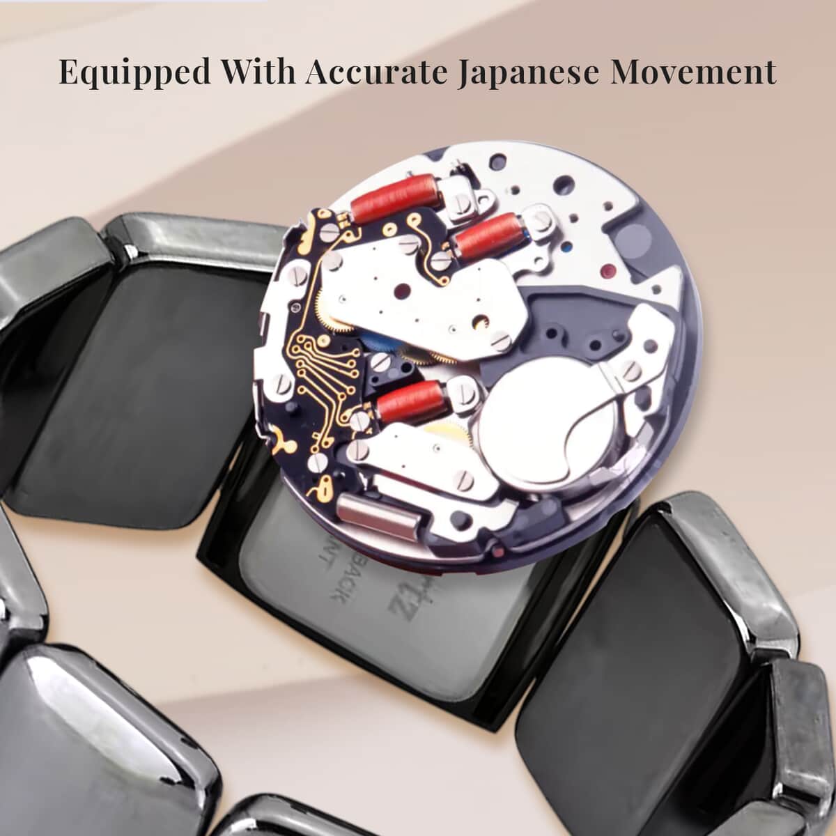 Terahertz 30x20mm Block Japanese Movement Stretch Bracelet Watch 430.00 ctw image number 4