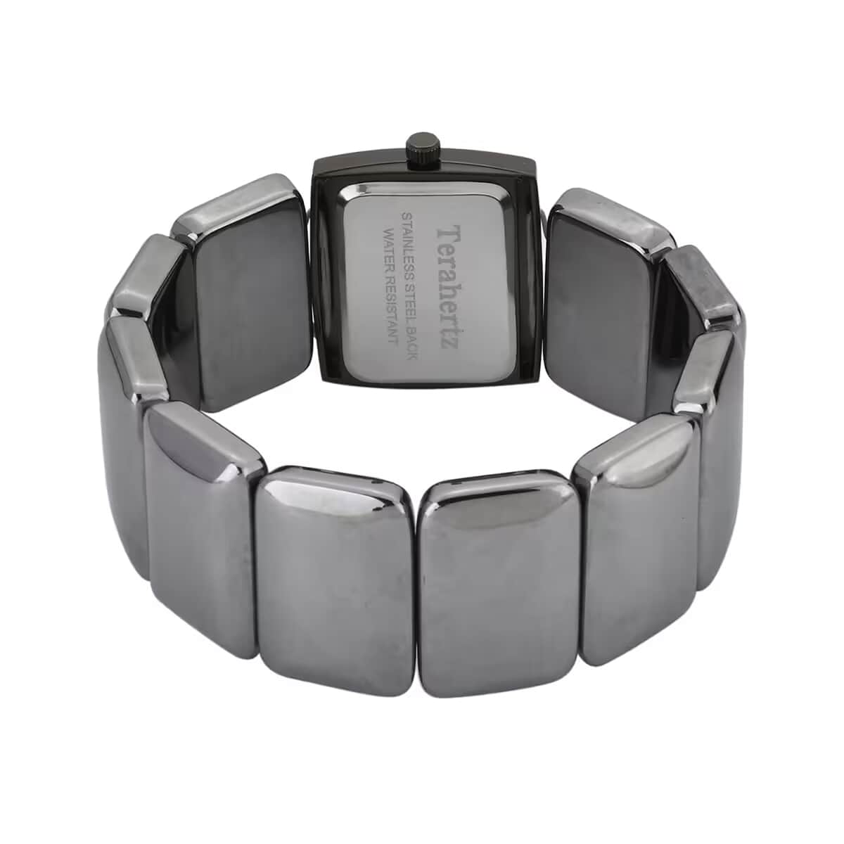 Terahertz 30x20mm Block Japanese Movement Stretch Bracelet Watch 430.00 ctw image number 8