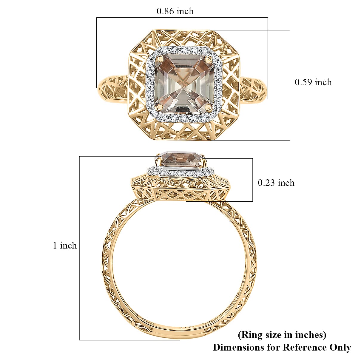 10K Yellow Gold AAA Turkizite, Diamond (G-H, I2) Ring (Size 8.0) 2.00 ctw image number 5