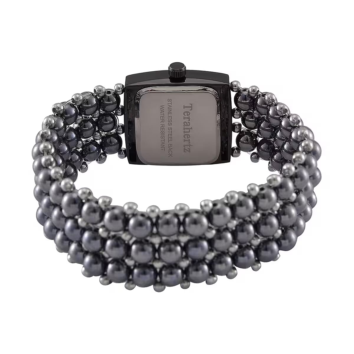 Terahertz 285.00 ctw Japanese Movement Beaded Stretch Bracelet Watch with Abalone Shell Dial (26x26mm) (6.75-8.0 Inches) image number 7