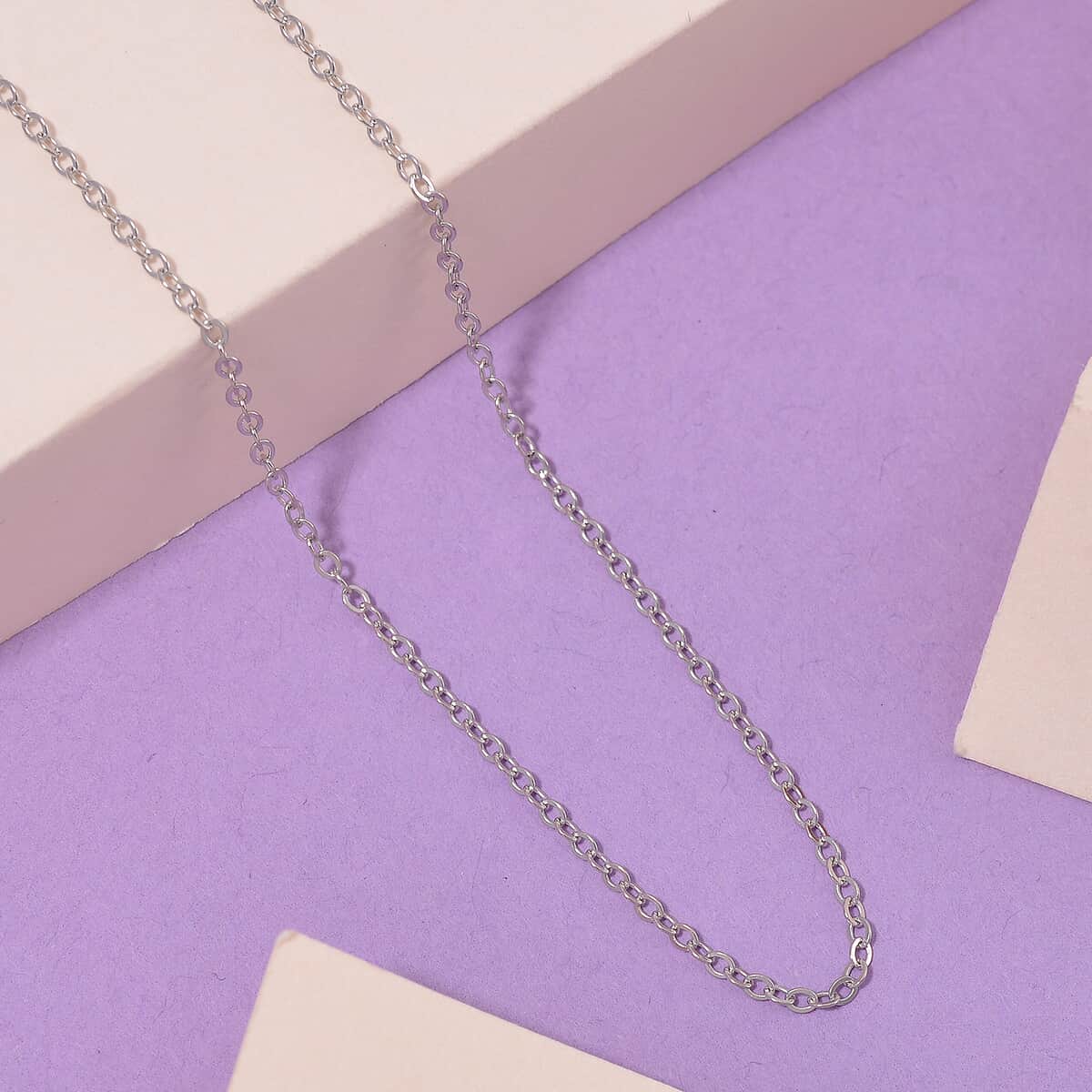 Rhodium Over Sterling Silver Chain 18 Inches 1.42 Grams image number 1