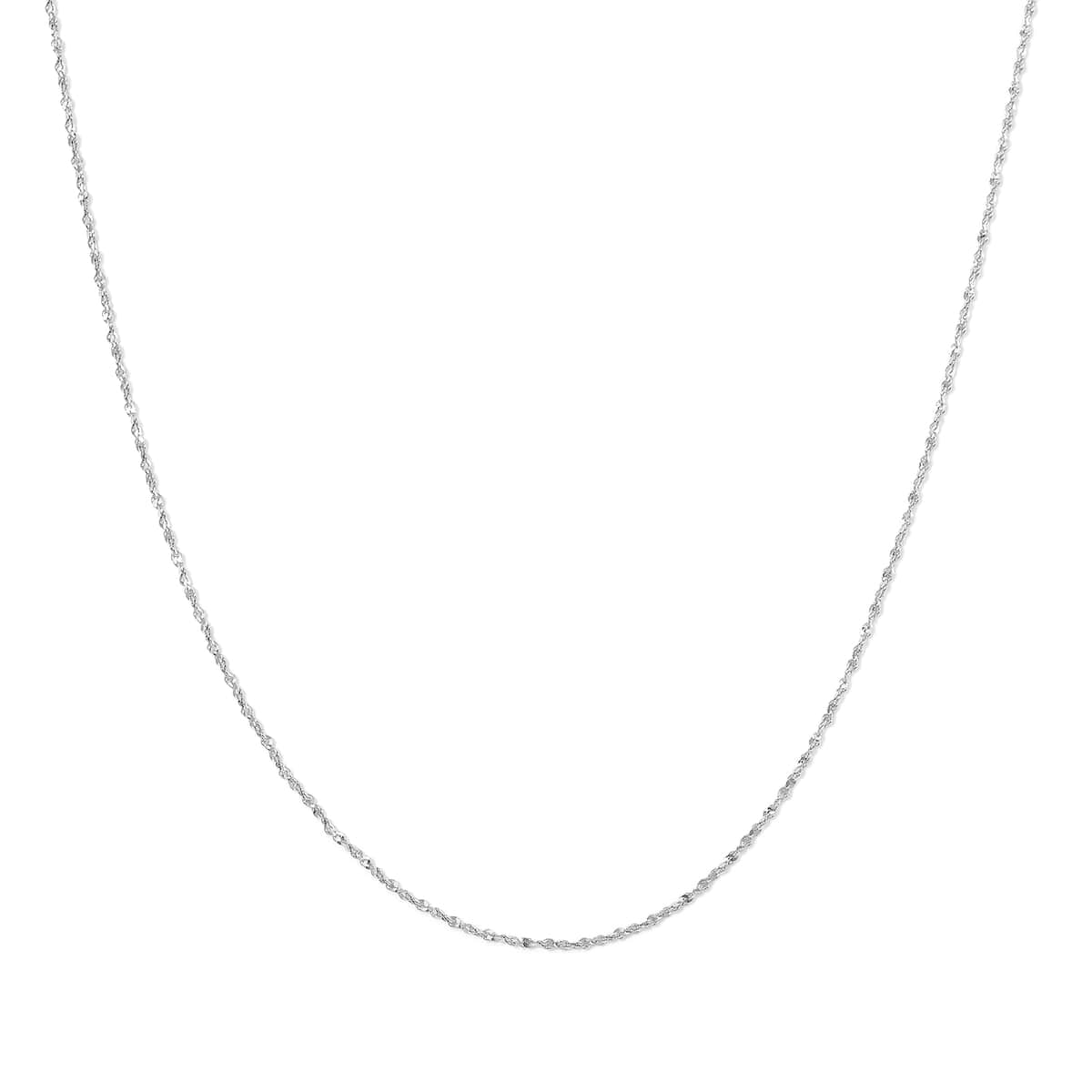 0.9mm Fancy Chain in Rhodium Over Sterling Silver 1.52 Grams 18 Inches image number 0