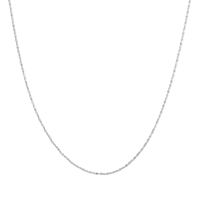 0.9mm Fancy Chain in Rhodium Over Sterling Silver 1.52 Grams 18 Inches