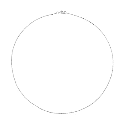 0.9mm Fancy Chain in Rhodium Over Sterling Silver 1.52 Grams 18 Inches