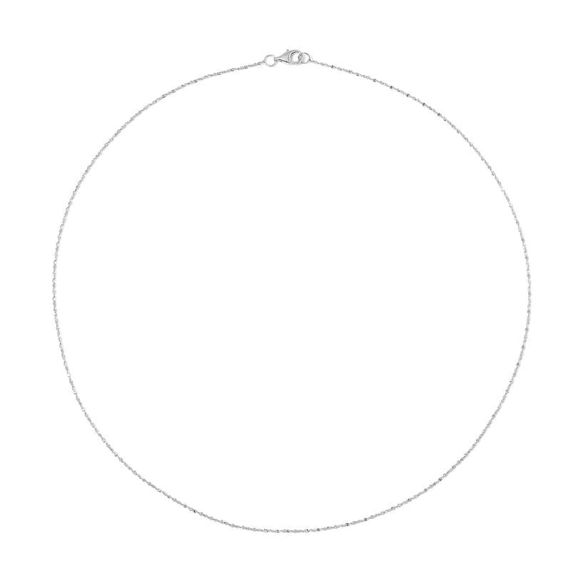 0.9mm Fancy Chain in Rhodium Over Sterling Silver 1.52 Grams 18 Inches