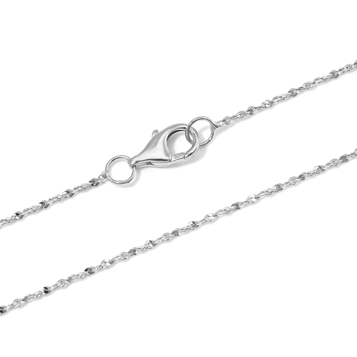 0.9mm Fancy Chain in Rhodium Over Sterling Silver 1.52 Grams 18 Inches image number 4