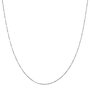 Box Chain in Rhodium Over Sterling Silver 1.31 Grams 18 Inches