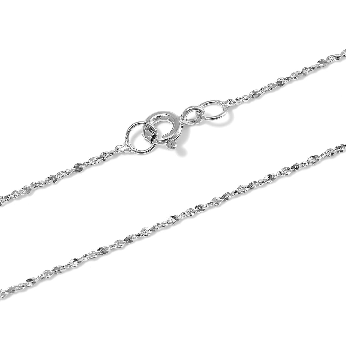 Fancy Chain in Rhodium Over Sterling Silver 1.35 Grams 18 Inches image number 4