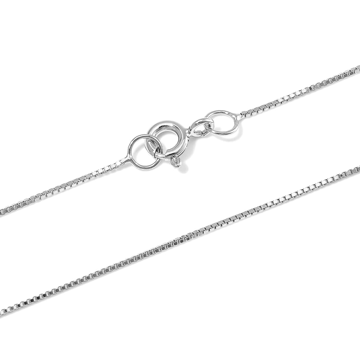 Rhodium Over Sterling Silver Box Chain 18 Inches 1.18 Grams image number 4