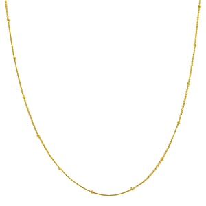 Station Chain in 14K Yellow Gold Over Sterling Silver 1.86 Grams 20 Inches