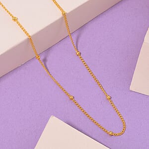 Station Chain in 14K Yellow Gold Over Sterling Silver 1.86 Grams 20 Inches
