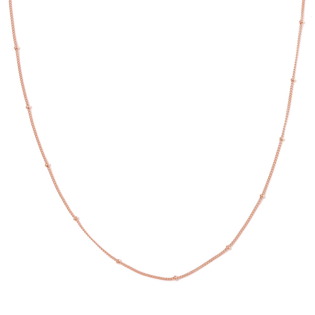 Station Chain in 14K Rose Gold Over Sterling Silver 20 Inches 1.97 Grams image number 0