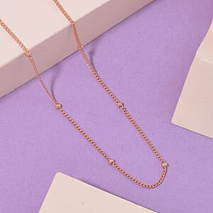 Station Chain in 14K Rose Gold Over Sterling Silver 20 Inches 1.97 Grams