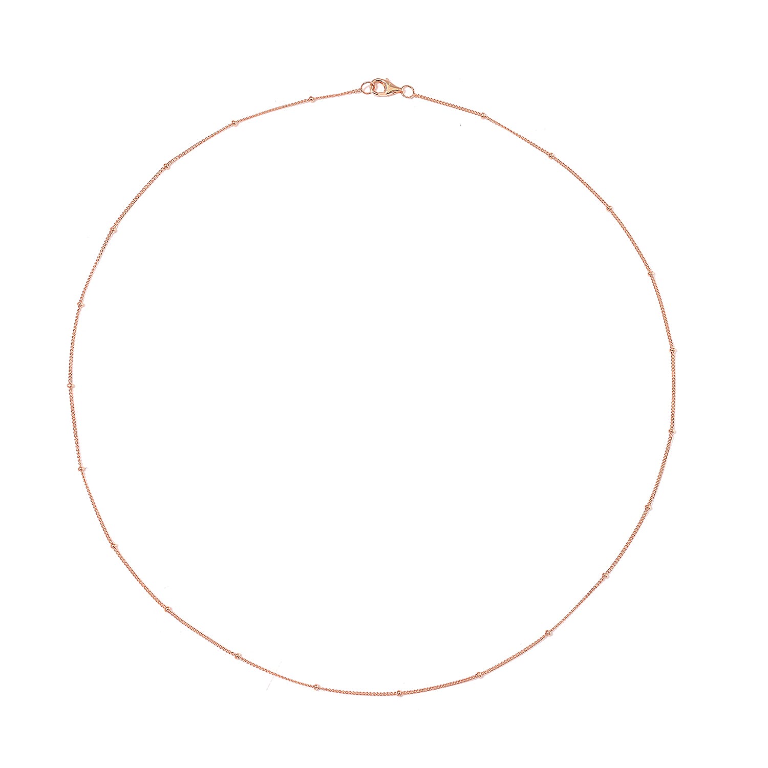 Station Chain in 14K Rose Gold Over Sterling Silver 20 Inches 1.97 Grams