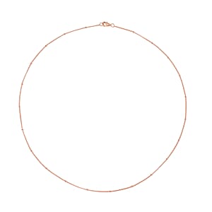 Station Chain in 14K Rose Gold Over Sterling Silver 20 Inches 1.97 Grams