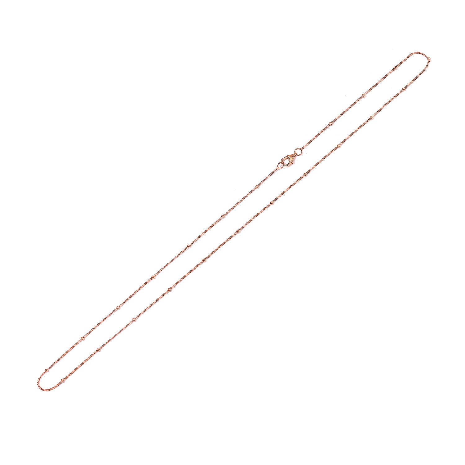 Station Chain in 14K Rose Gold Over Sterling Silver 20 Inches 1.97 Grams