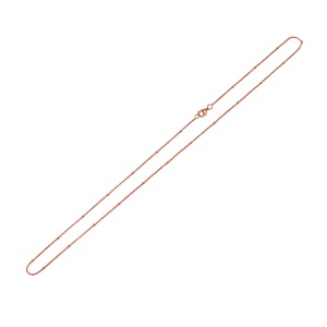 Station Chain in 14K Rose Gold Over Sterling Silver 20 Inches 1.97 Grams