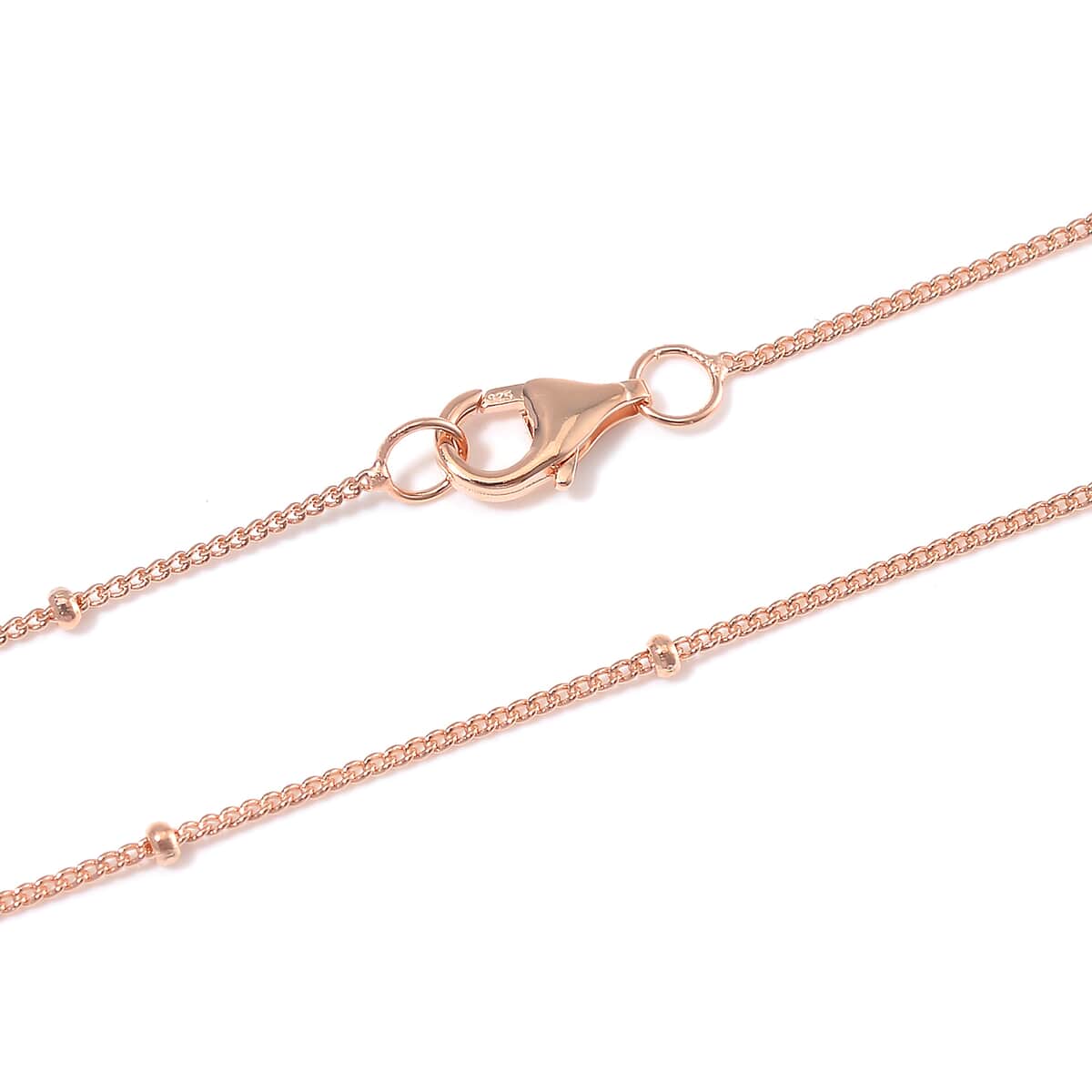 Station Chain in 14K Rose Gold Over Sterling Silver 20 Inches 1.97 Grams image number 4