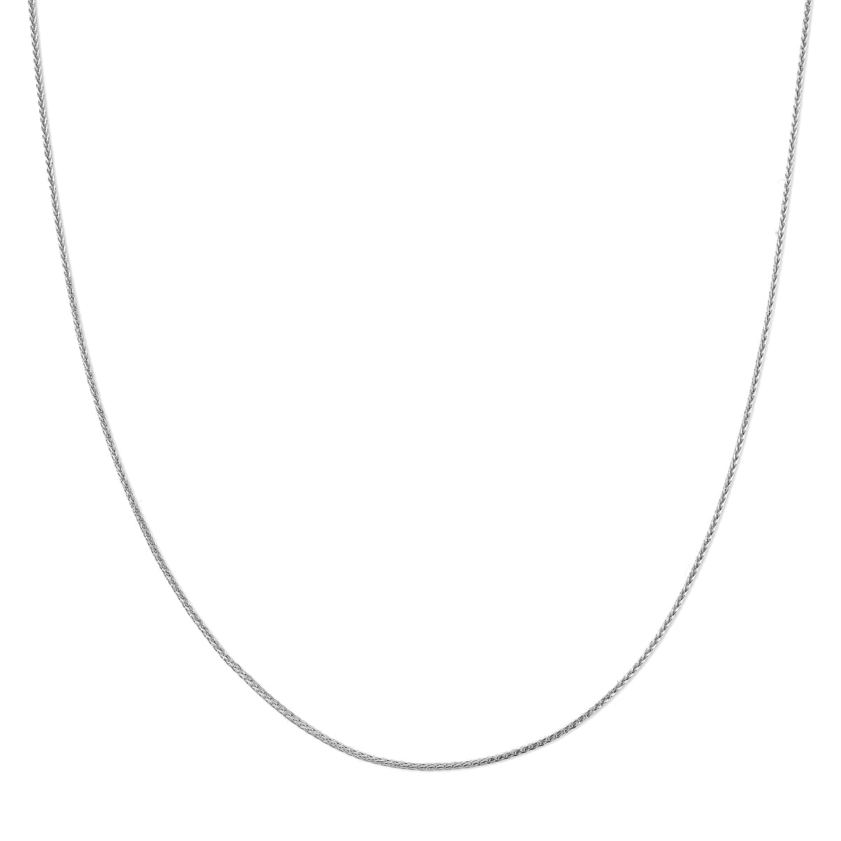 Wheat Chain in Rhodium Over Sterling Silver 1.60 Grams 20 Inches image number 0