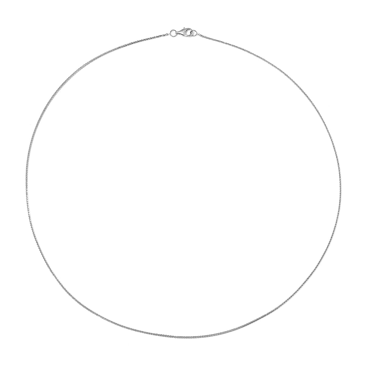 Wheat Chain in Rhodium Over Sterling Silver 1.60 Grams 20 Inches image number 2