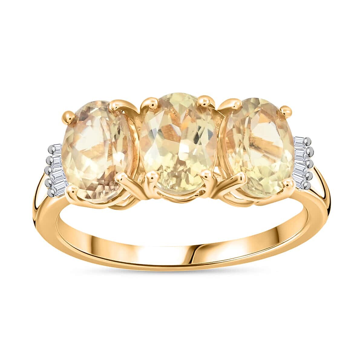 AAA Turkizite and Diamond 2.70 ctw Ring in 14K Yellow Gold (Size 10.5) image number 0