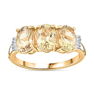 AAA Turkizite and Diamond 2.70 ctw Ring in 14K Yellow Gold (Size 10.5)