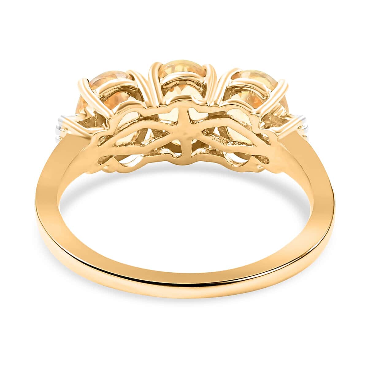 AAA Turkizite and Diamond 2.70 ctw Ring in 14K Yellow Gold (Size 10.5) image number 4