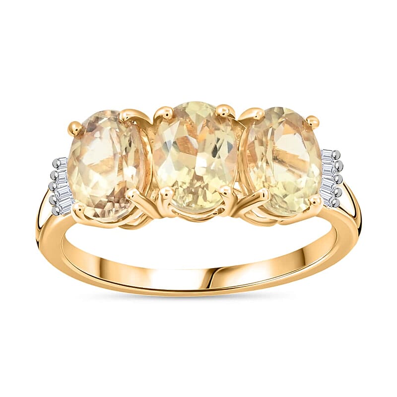 AAA Turkizite and Diamond 2.70 ctw Ring in 14K Yellow Gold (Size 11.0)
