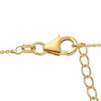 Freshwater Pearl and Natural White Zircon Capricorn Zodiac Necklace 18 Inches in Vermeil Yellow Gold Over Sterling Silver 0.20 ctw