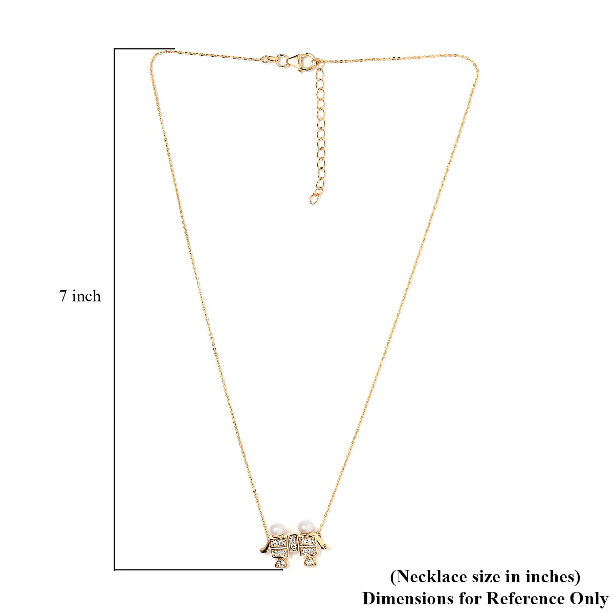 Freshwater Pearl and Natural White Zircon Scorpio Zodiac Necklace 18 Inches in Vermeil Yellow Gold Over Sterling Silver 0.20 ctw image number 5