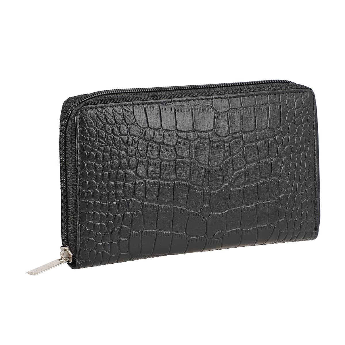 "100% Genuine Leather Wallet SIZE: 7.5(L)x4.5(W)x0.5(H) inches COLOR: Black" image number 2