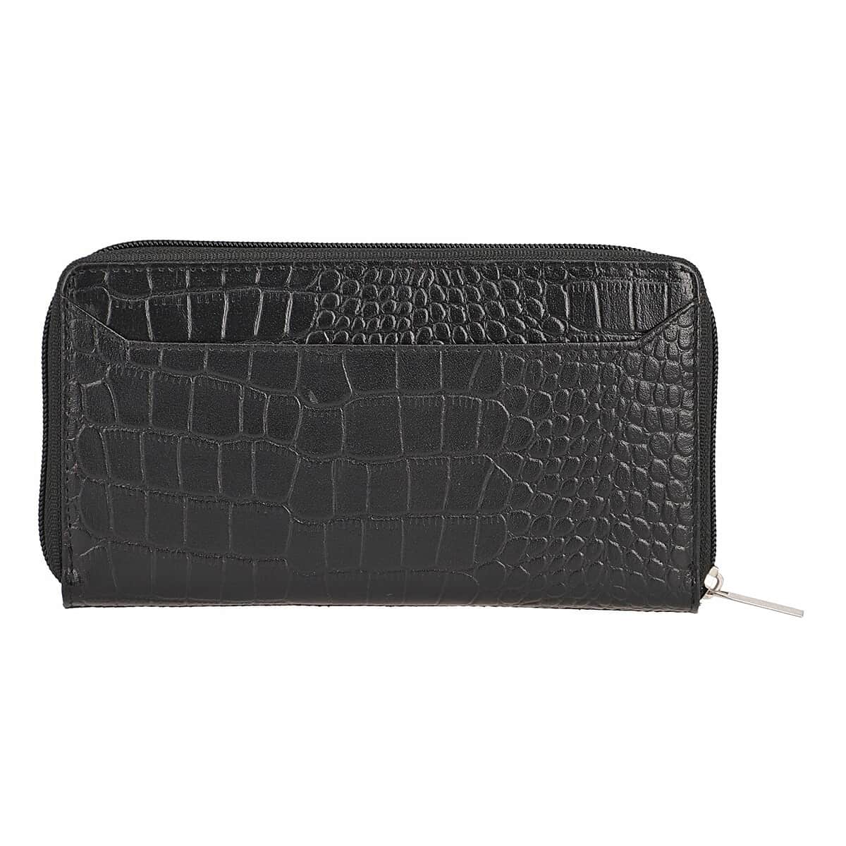 "100% Genuine Leather Wallet SIZE: 7.5(L)x4.5(W)x0.5(H) inches COLOR: Black" image number 3