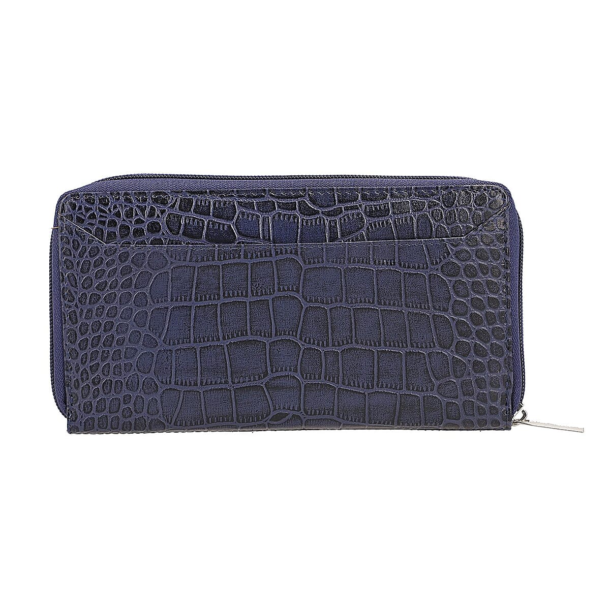 Union Code Navy Genuine Leather Croco Embossed RFID Wallet image number 3