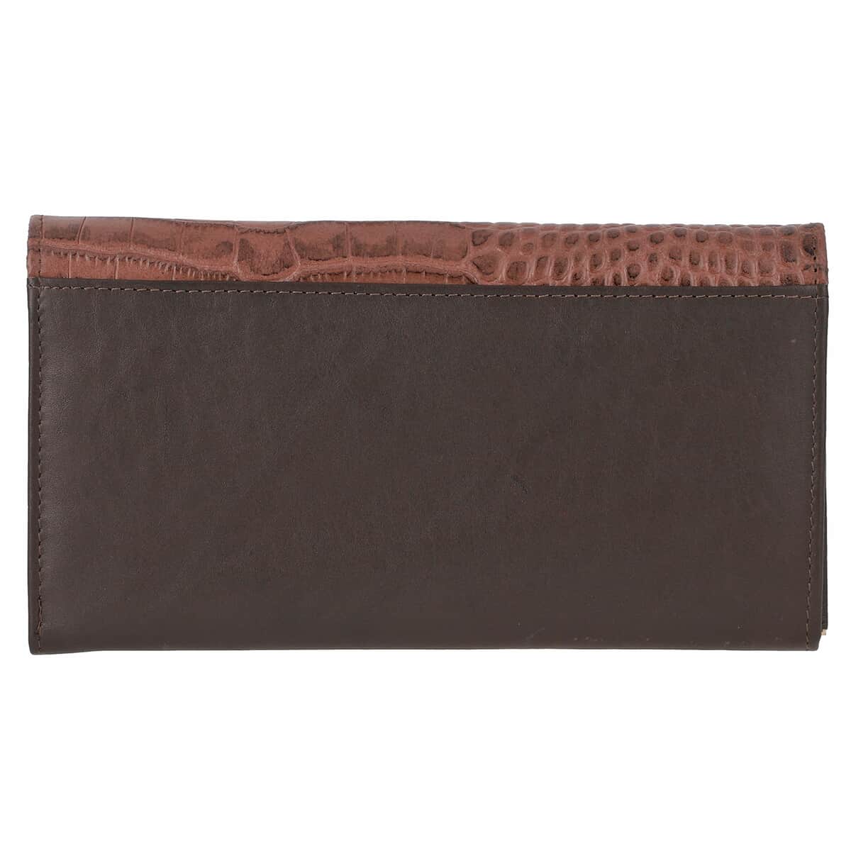 "100% Genuine Leather Wallet SIZE: 7.5(L)x4.5(W)x0.5(H) inches COLOR: Black" image number 6