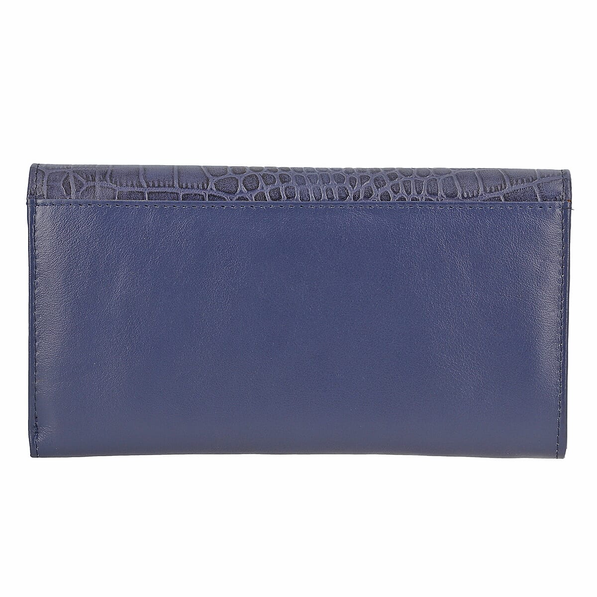 Union Code Navy Croc Embossed Genuine Leather Wallet image number 6